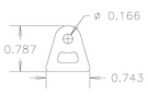 4130 1/16" THK - .165" HOLE - 7/8" HT, STRAIGHT MINI CHASSIS TAB - QTY 20